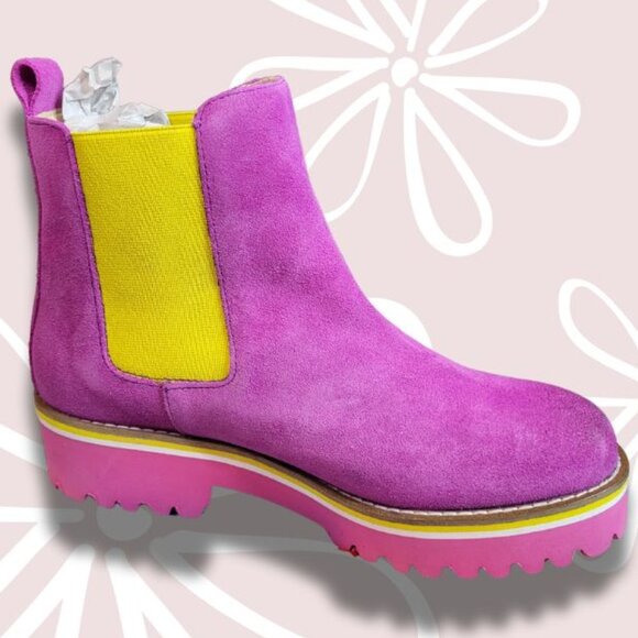 GIROTTI NWT Suede Leather Chelsea Boots Pink Size 37 EU Size 6 to 6.5 US - Picture 10 of 10